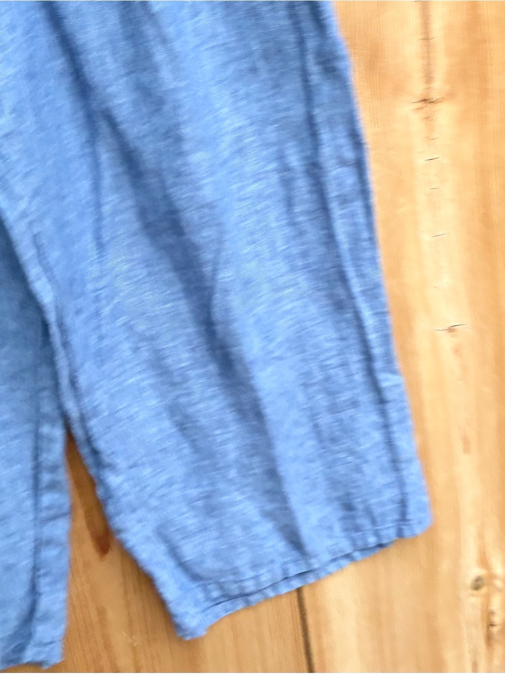 Flax Blue Linen Cropped Pants Sz Medium - Picture 2 of 6